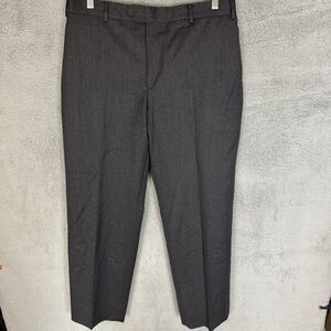 Brooks Brothers‎ 346 Dress Pants Mens 34x30 Grey Wool Flat Front Business Adult